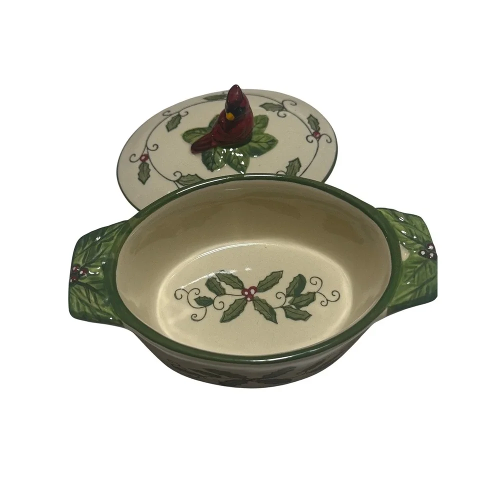 Temp-tations by Tara Cardinal Holly Mini Bakers Set of 2 with Lids and Racks 9oz